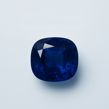 Blue sapphire on a light blue background