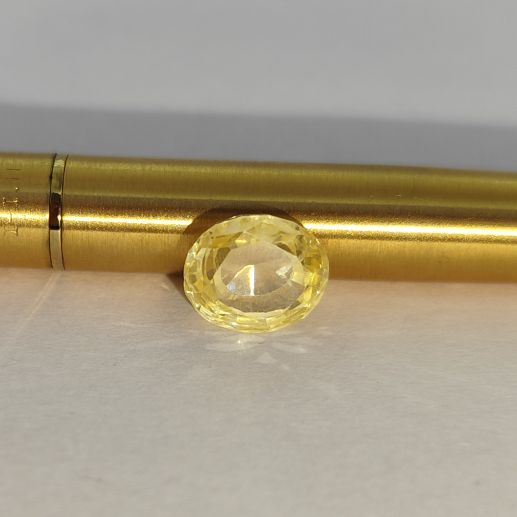 Natural Yellow Sapphire (Pukhraj) 5.65 Carats | Lab Certified and Authentic